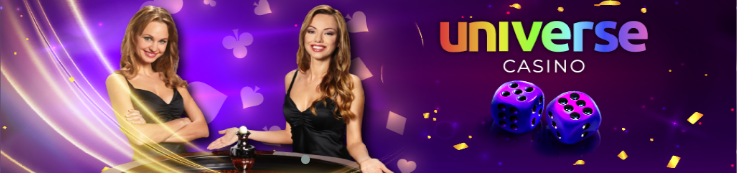 Universe Casino with casino hosts and colorful dice